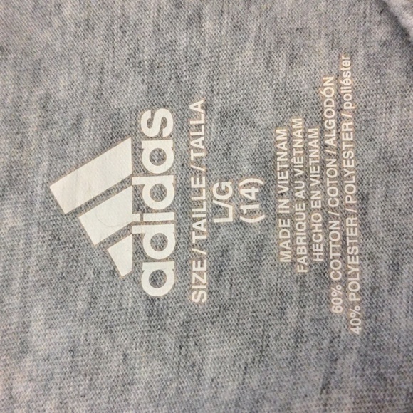 Adidas Girls “Love” Tank Top Gray Size 14 – Heart Graphic Athletic Racerback - Picture 2 of 5